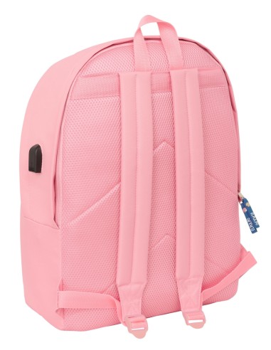 MOCHILA DOBLE PARA PORTATIL 15,6"+USB EL PULPO "ROSA"
