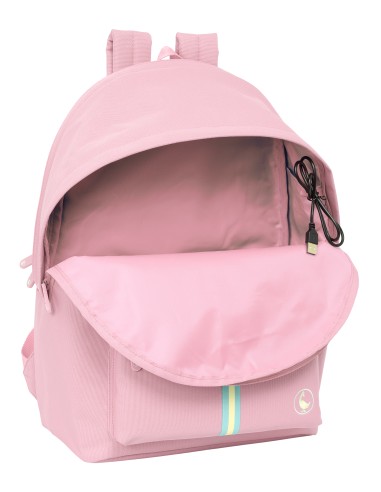 MOCHILA DOBLE PARA PORTATIL 15,6"+USB EL GANSO BASICS "PINK"
