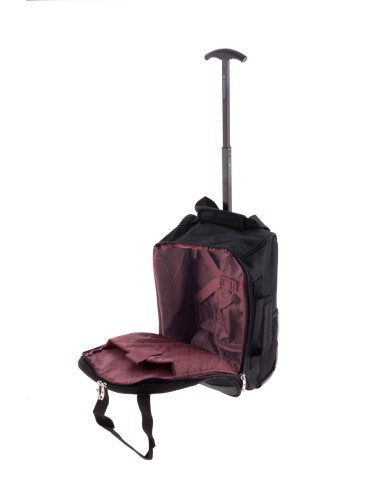 Bolso Mochila Con Ruedas Ryanair Metro Negro Maletas Cabi...