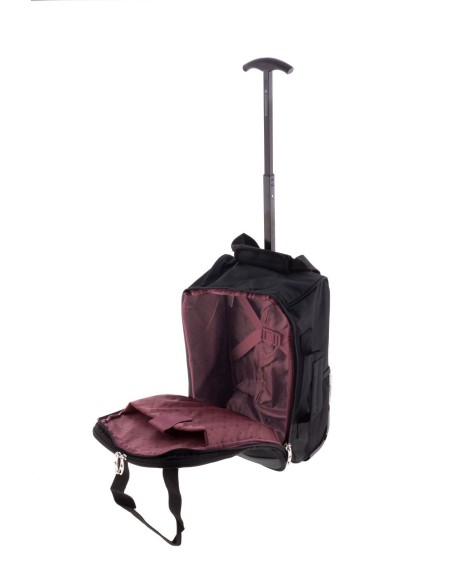 Bolso Mochila Con Ruedas Ryanair Metro Negro Maletas Cabi...