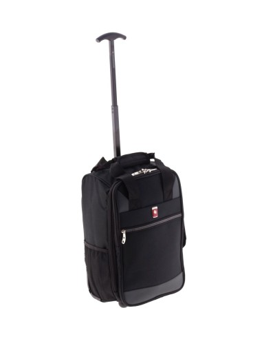Bolso Mochila Con Ruedas Ryanair Metro Negro Maletas Cabi...