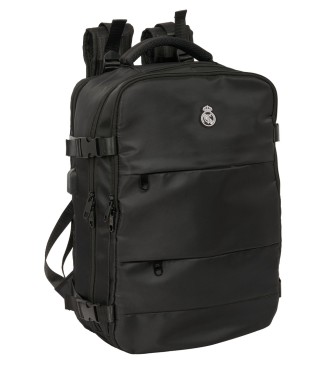 MOCHILA VIAJE CABINA PORTATIL 15,6'' REAL MADRID NEGRA