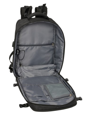 MOCHILA VIAJE CABINA PORTATIL 15,6'' REAL MADRID NEGRA