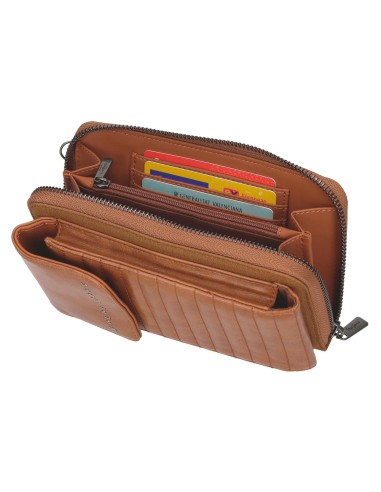 7155342 BANDOLERA PORTAMOVIL Y TARJETAS. PJL BIKER MARRON