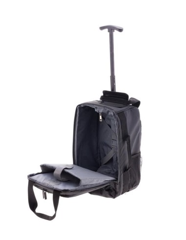 Trolley Mochila Ruedas Gladiator Polar Negro Maletas Blan...
