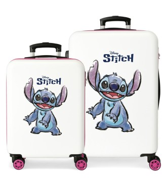 4041441 SET/2 TROLLEY ABS 55-65CM. 4R. ADORABLE STITCH BLANC