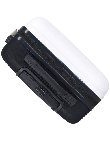 4751143 TROLLEY ABS 55CM. 4R. MINNIE FLOWERS BLANCO/MARINO