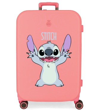 3199241 TROLLEY ABS 70CM.4R. STITCH PLAYFUL CORAL