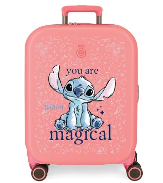 3859126 TROLLEY ABS 55CM.4R.STITCH YOU ARE MAGICAL CORAL 2
