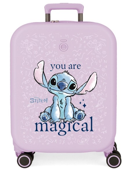 3859123 TROLLEY ABS 55CM.4R.STITCH YOU ARE MAGICAL LILA