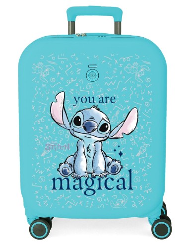 3859124 TROLLEY ABS 55CM.4R.STITCH YOU ARE MAGICAL AZUL TURQ