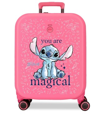 3859125 TROLLEY ABS 55CM.4R.STITCH YOU ARE MAGICAL FUCSIA 2