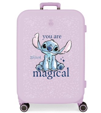 3859223 TROLLEY ABS 70CM.4R.STITCH YOU ARE MAGICAL LILA