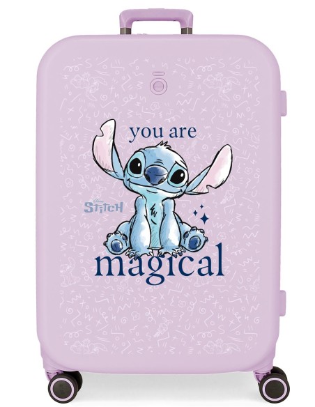 3859223 TROLLEY ABS 70CM.4R.STITCH YOU ARE MAGICAL LILA