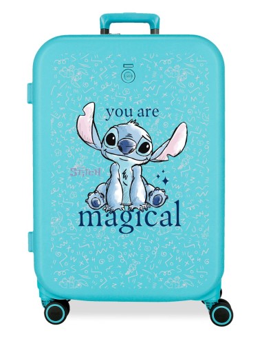 3859224 TROLLEY ABS 70CM.4R.STITCH YOU ARE MAGICAL AZUL TURQ