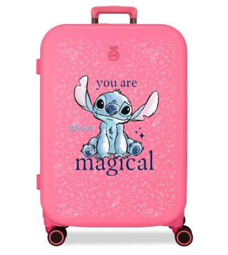 3859225 TROLLEY ABS 70CM.4R.STITCH YOU ARE MAGICAL FUCSIA