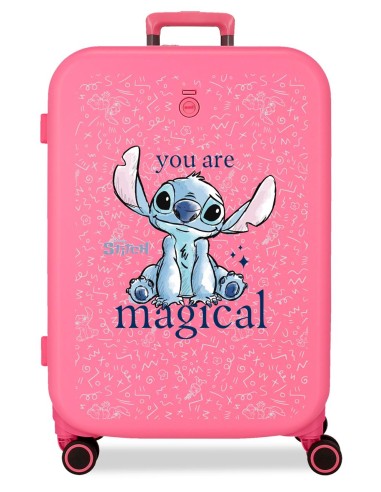 3859225 TROLLEY ABS 70CM.4R.STITCH YOU ARE MAGICAL FUCSIA