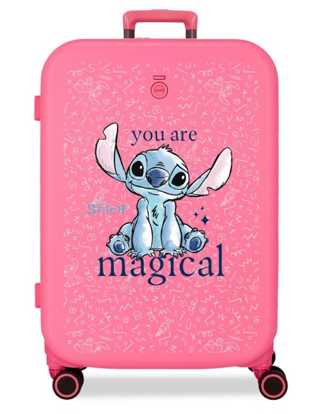 3859225 TROLLEY ABS 70CM.4R.STITCH YOU ARE MAGICAL FUCSIA