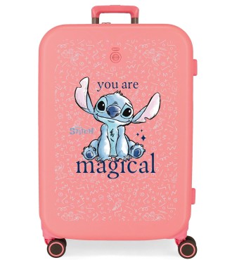 3859226 TROLLEY ABS 70CM.4R.STITCH YOU ARE MAGICAL CORAL 2