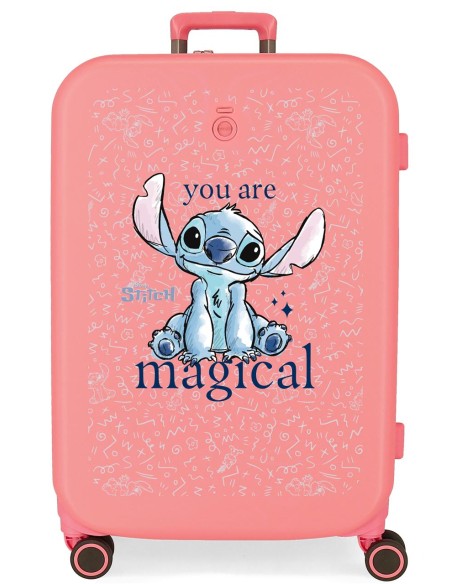 3859226 TROLLEY ABS 70CM.4R.STITCH YOU ARE MAGICAL CORAL