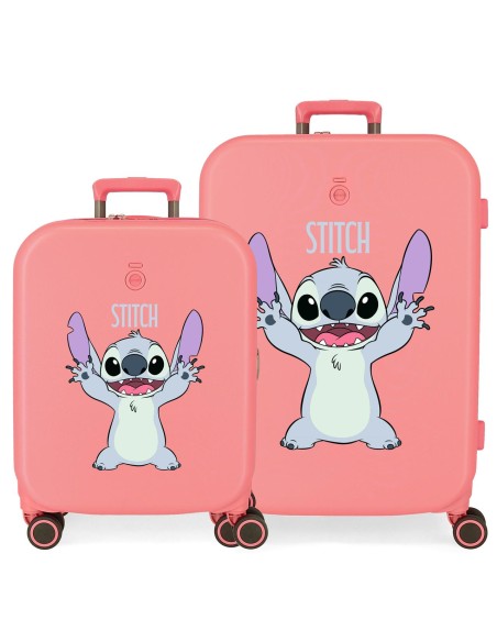 3199541 SET/2 TROLLEY ABS 55-70CM.4R. STITCH PLAYFUL CORAL