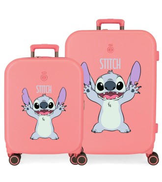 3199541 SET/2 TROLLEY ABS 55-70CM.4R. STITCH PLAYFUL CORAL 2