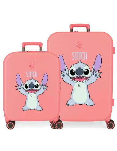 3199541 SET/2 TROLLEY ABS 55-70CM.4R. STITCH PLAYFUL CORAL