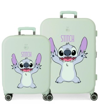 3199542 SET/2 TROLLEY ABS 55-70CM.4R. STITCH PLAYFUL MENTA