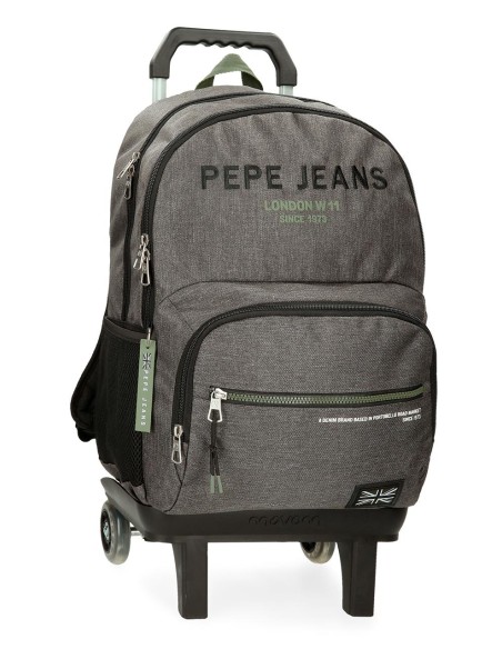 69125T2 MOCHILA ADAP. 45CM 2C. C/CARRO. PJL EDMON GRIS