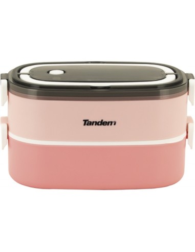 Fiambrera Doble Acero Inoxidable 304 Tandem 1400 Ml Rosa