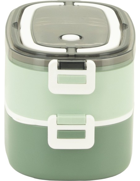 Fiambrera Doble Acero Inoxidable 304 Tandem 1400 Ml Verde Fiambrera Doble Acero Inoxidable 304 Tandem 1400 Ml Verde