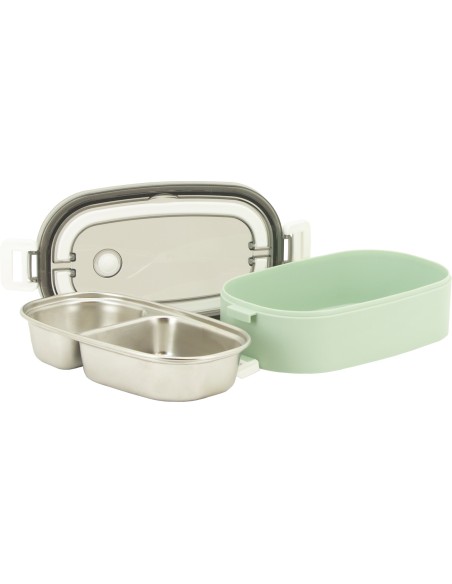 Fiambrera Doble Acero Inoxidable 304 Tandem 1400 Ml Verde Fiambrera Doble Acero Inoxidable 304 Tandem 1400 Ml Verde