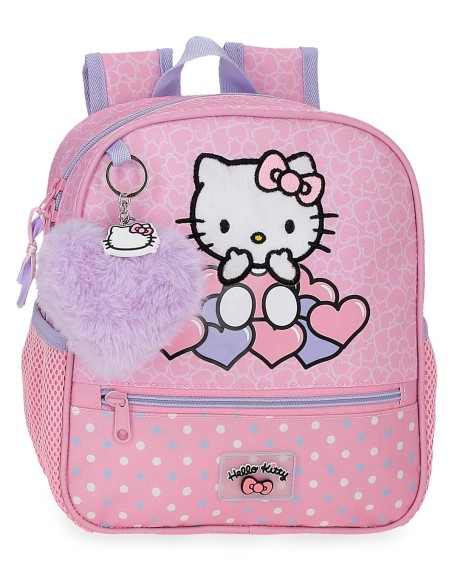 2032141 MOCHILA ADAP. 25CM. HELLO KITTY HEARTS & DOTS