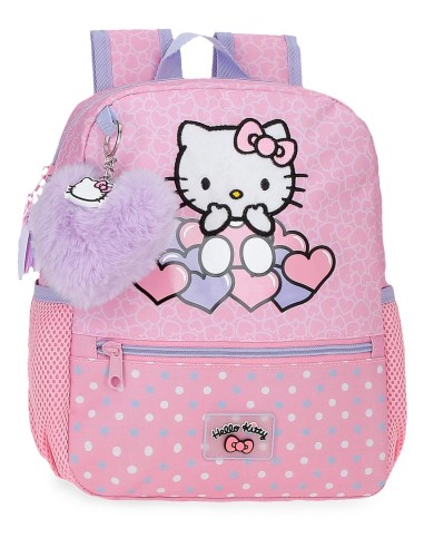 2032241 MOCHILA ADAP. 28CM.HELLO KITTY HEARTS & DOTS