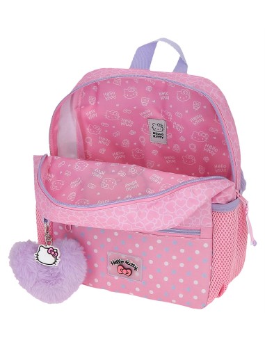 2032241 MOCHILA ADAP. 28CM.HELLO KITTY HEARTS & DOTS