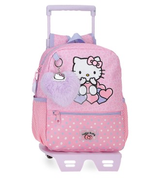20322T1 MOCHILA ADAP. 28CM. C/CARRO. HELLO KITTY HEARTS & DO