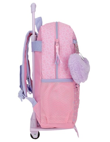20323T1 MOCHILA ADAP. 32CM. C/CARRO. HELLO KITTY HEARTS & DO