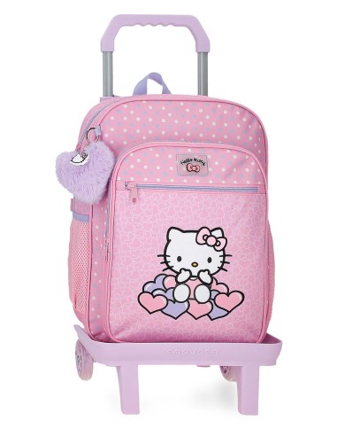 20324T1 MOCHILA ADAP. 38CM. C/CARRO. HELLO KITTY HEARTS & DO