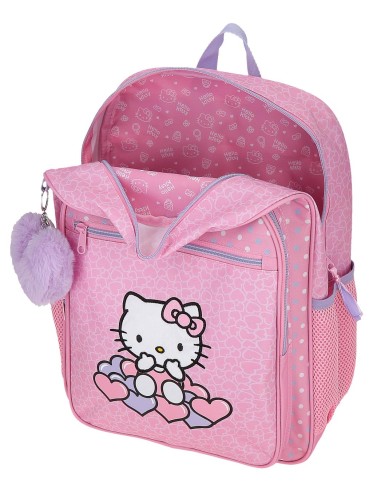 20324T1 MOCHILA ADAP. 38CM. C/CARRO. HELLO KITTY HEARTS & DO