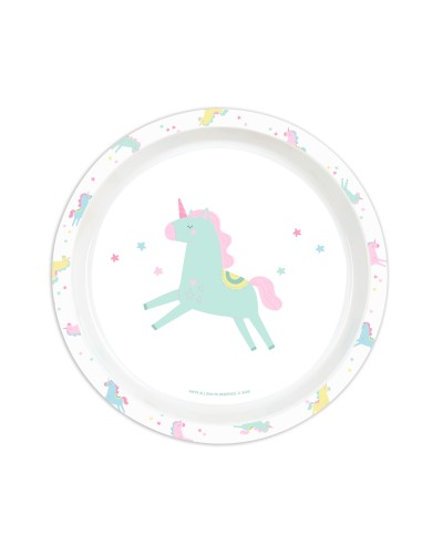 SET DE PLATOS, CUBIERTOS Y VASO SAFTA PREESCOLAR "UNICORN...