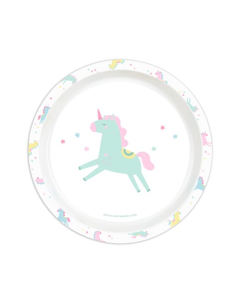 SET DE PLATOS, CUBIERTOS Y VASO SAFTA PREESCOLAR "UNICORN...
