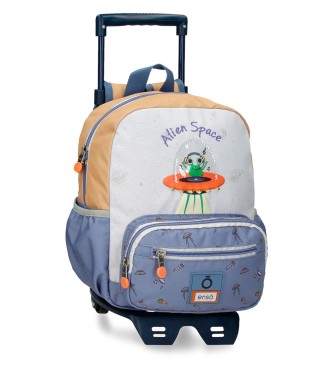 98822V1 MOCHILA ADAP. 28CM. C/CARRO. ENSO ALIEN SPACE