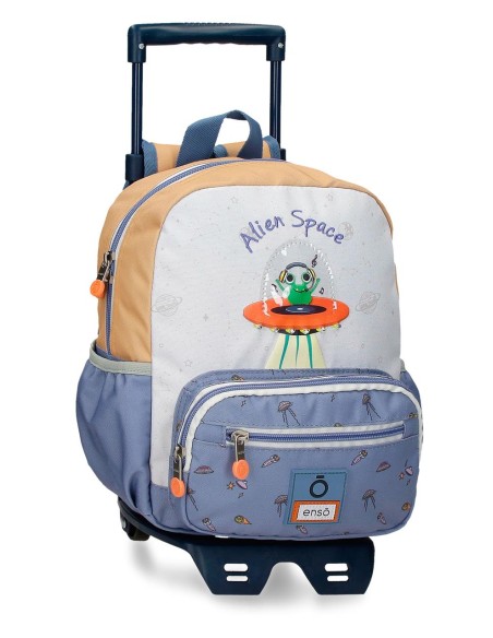 98822V1 MOCHILA ADAP. 28CM. C/CARRO. ENSO ALIEN SPACE