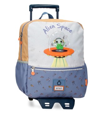 98823V1 MOCHILA ADAP. 32CM. C/CARRO. ENSO ALIEN SPACE