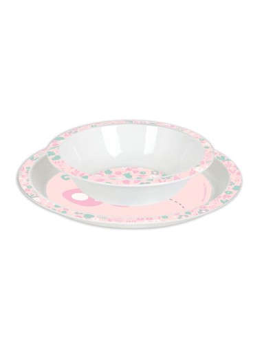 SET DE PLATOS, CUBIERTOS Y VASO SAFTA PREESCOLAR "MARIPOS...