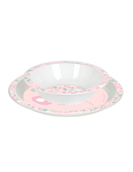 SET DE PLATOS, CUBIERTOS Y VASO SAFTA PREESCOLAR "MARIPOS...