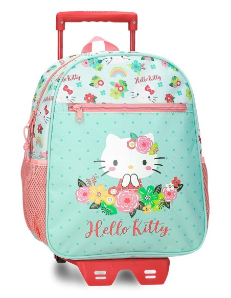 41222V1 MOCHILA ADAP. 33CM. C/CARRO. FLORAL KITTY