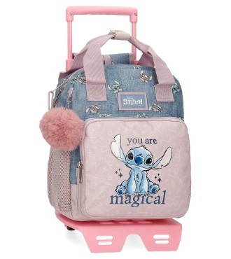 38521T1 MOCHILA ADAP. 28CM. C/CARRO. STITCH YOU ARE MAGICAL