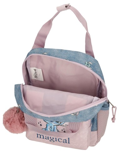 38521T1 MOCHILA ADAP. 28CM. C/CARRO. STITCH YOU ARE MAGICAL