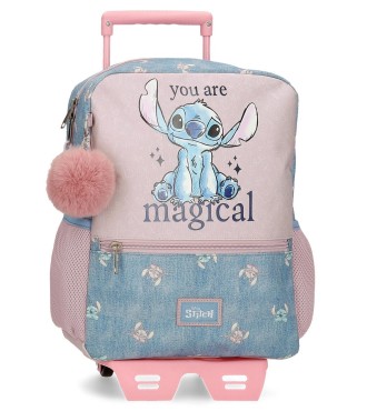 38522T1 MOCHILA ADAP. 33CM. C/CARRO. STITCH YOU ARE MAGICAL
